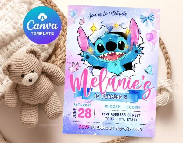 Stitch - Convite Aniversário - Image 2
