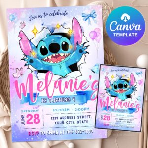 Stitch - Convite Aniversário